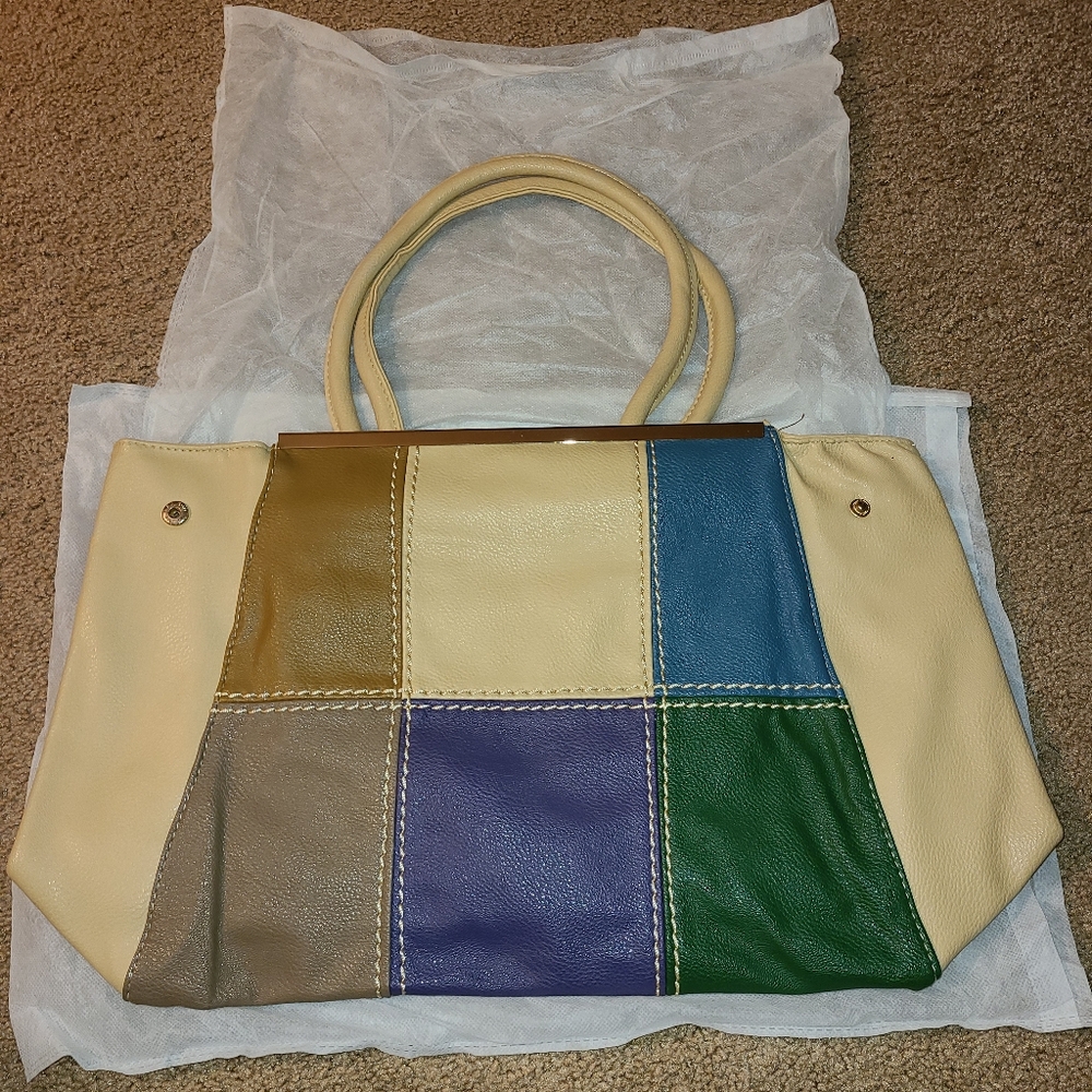 Multicolor Patchwork Tote Bag by J. Francis
